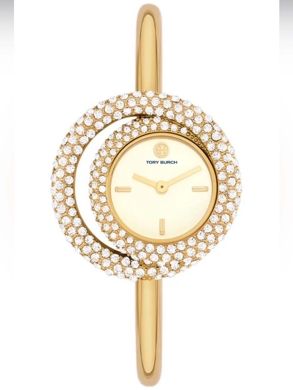Tory Burch The Miller Gold Pave Bracelet Watch